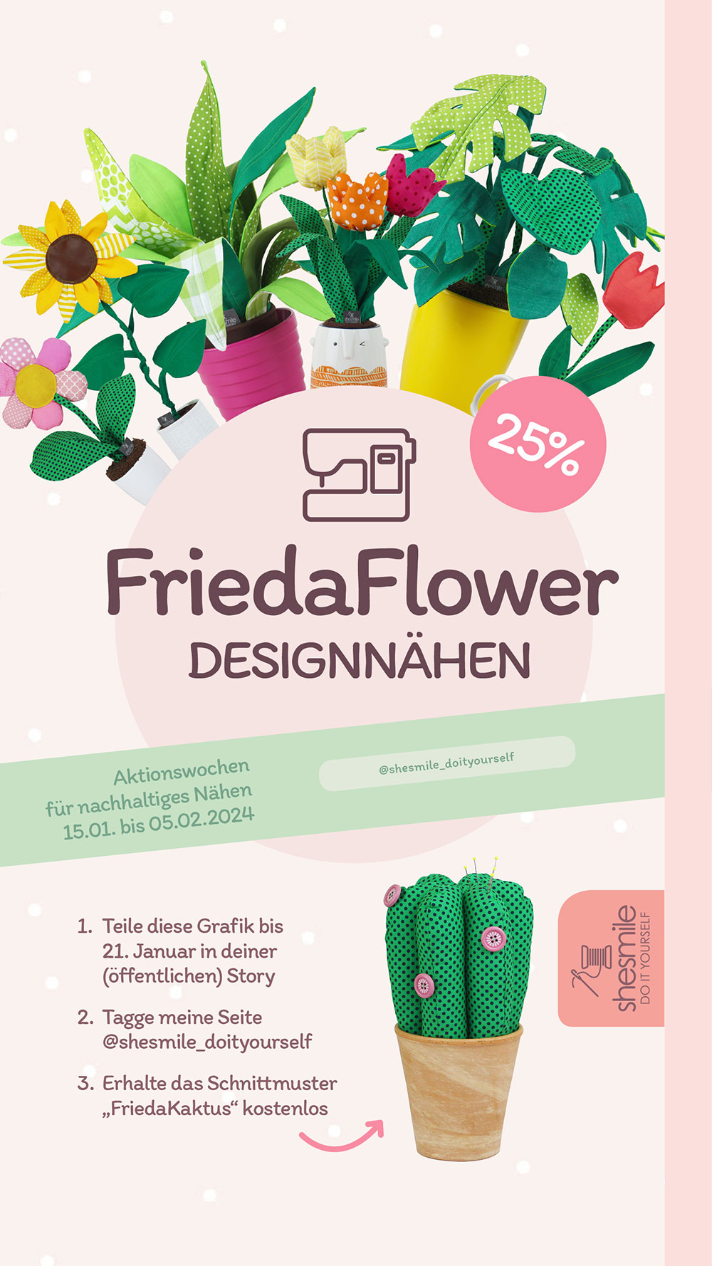 pflanze blume friedaflower designnaehen shesmile diy story 1