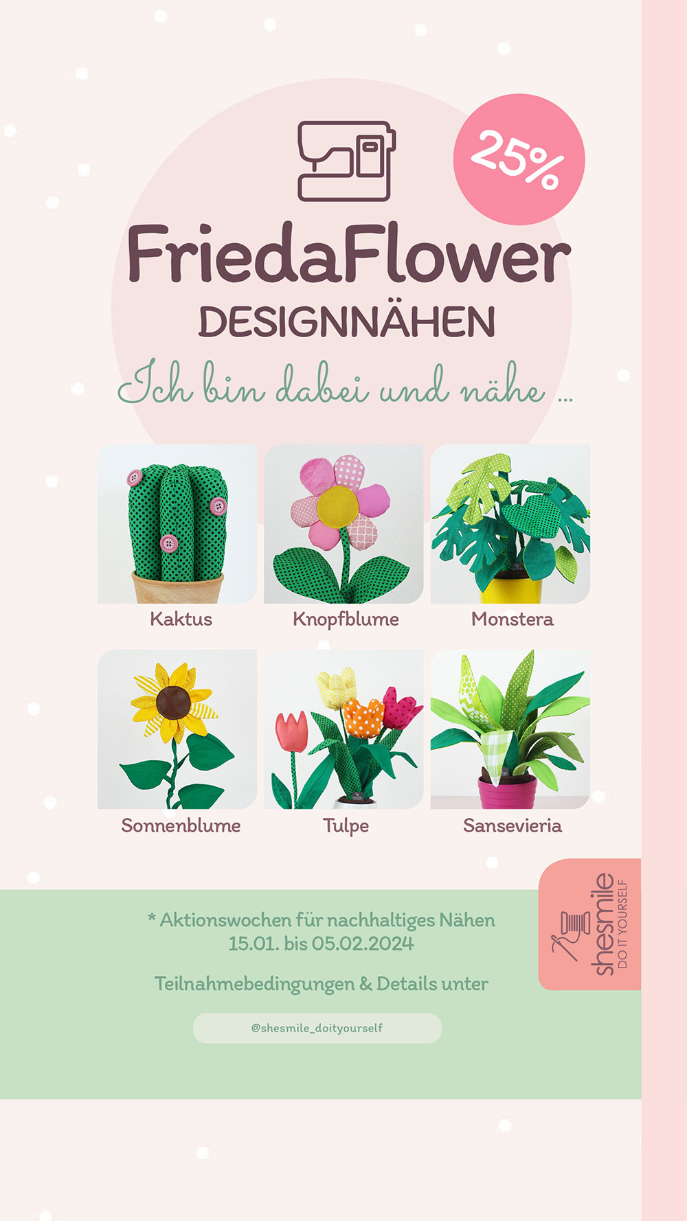 pflanze blume friedaflower designnaehen shesmile diy story 1