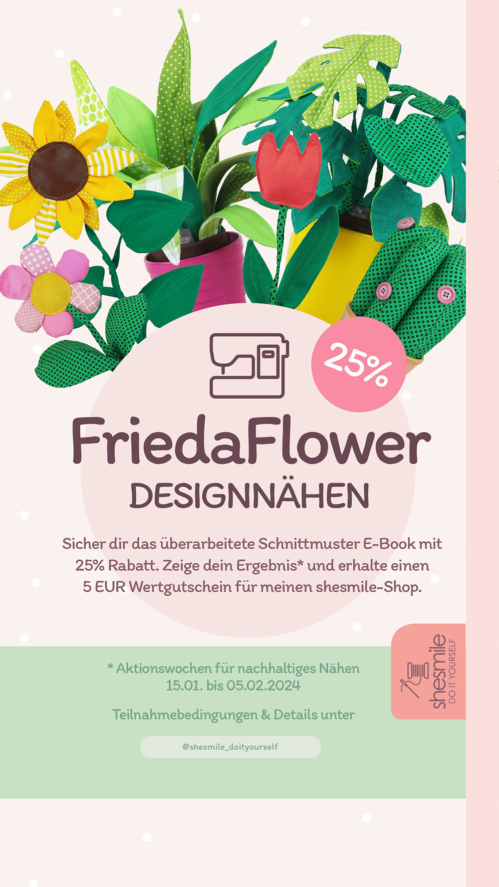 pflanze blume friedaflower designnaehen shesmile diy story 1