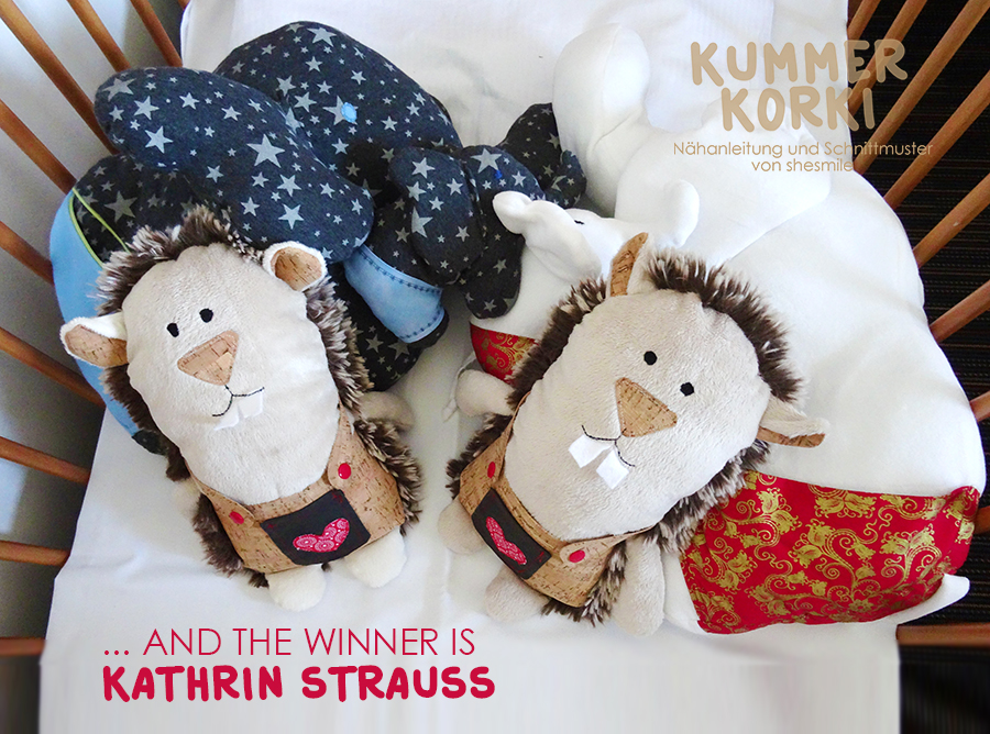 Kummertier - Kummer Korki (Nähanleitung und Schnittmuster von shesmile) Genäht mit Kork und Kuschelplüsch von Kullaloo von Kathrin Strauss.