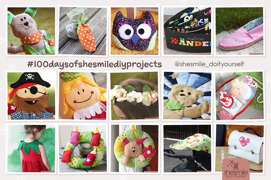 Tag 1 bis 15 - Ich mach mit beim #the100dayproject Ich zeige euch #100daysofshesmilediyprojects #shesmilewird10 ein toller Anlass um 100 meiner Nähprojekte nochmal auszukramen :)