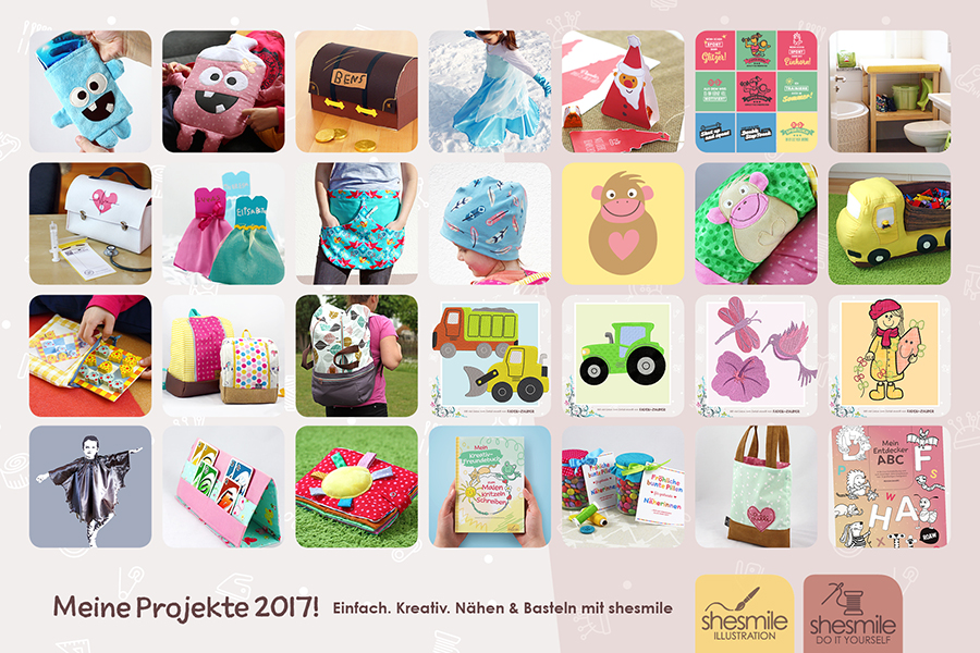 Meine shesmile Projekte 2017! Einfach. Kreativ. Nähen und Basteln mit shesmile!
