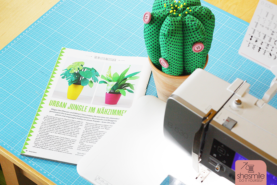 Urban Jungle im Nähzimmer! Die Zimmerpflanze aus Stoff von shesmile Frieda Flower ist das Lieblingsstück der Zeitschrift simply nähen, Ausgabe 06 2020