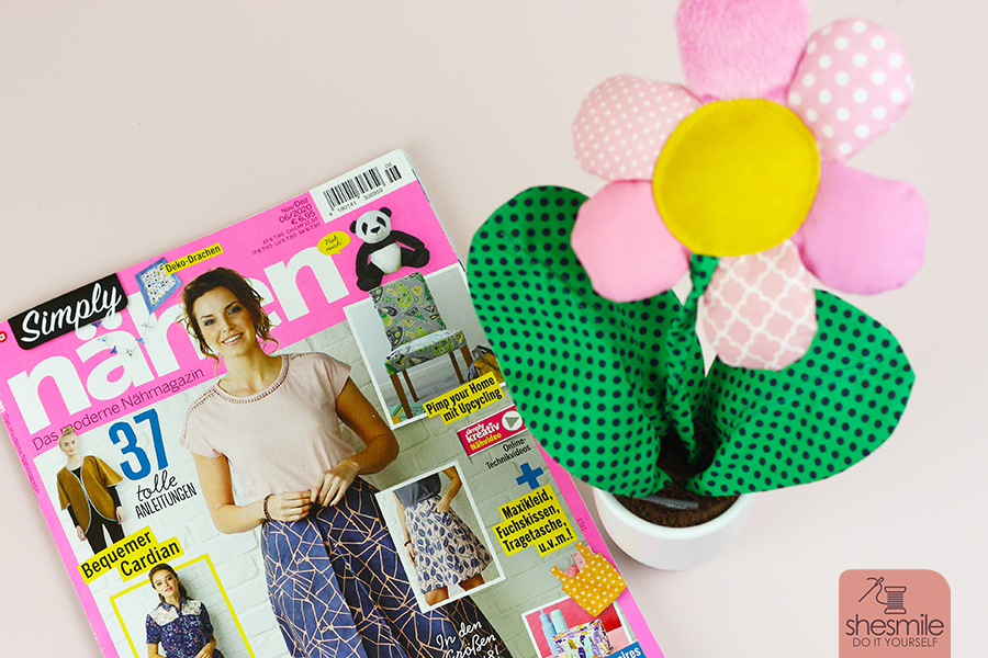 Urban Jungle im Nähzimmer! Die Zimmerpflanze aus Stoff von shesmile Frieda Flower ist das Lieblingsstück der Zeitschrift simply nähen, Ausgabe 06 2020