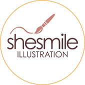 shesmile Illustration. Fröhlich. Bunt. Gezeichnet.