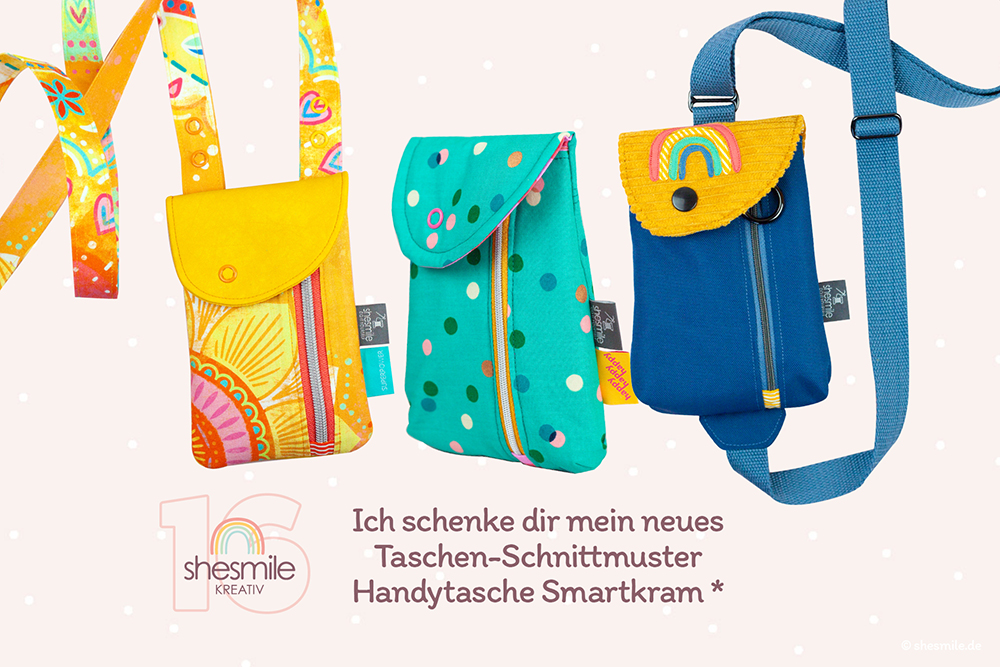 Ich schenke dir mein neues Taschen-Schnittmuster Handytasche Smartkram