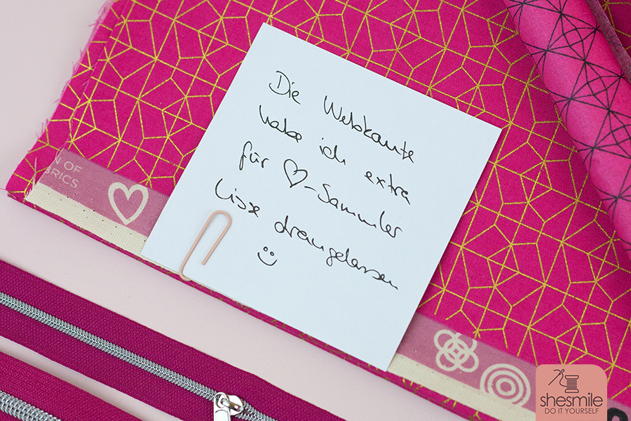 Die Webkante habe ich extra für ❤-Sammler-Lisse drangelassen.