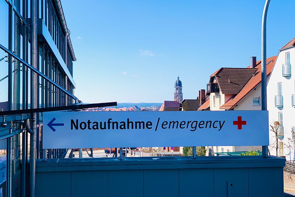 Wunderschönes Wetter am Tag der Notaufnahme mit Blick über Amberg.