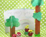 Bäume, Blumen und Pilze basteln aus Klorollen und Eierschachteln. Nach einer Idee von Frau Scheiners Kinder-Bastelbuch "Schnipp. Schnapp. Wir Basteln." Gebastelt von shesmile.
