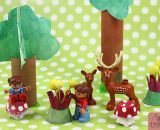 Bäume, Blumen und Pilze basteln aus Klorollen und Eierschachteln. Nach einer Idee von Frau Scheiners Kinder-Bastelbuch "Schnipp. Schnapp. Wir Basteln." Gebastelt von shesmile.