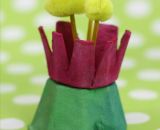 Bäume, Blumen und Pilze basteln aus Klorollen und Eierschachteln. Nach einer Idee von Frau Scheiners Kinder-Bastelbuch "Schnipp. Schnapp. Wir Basteln." Gebastelt von shesmile.