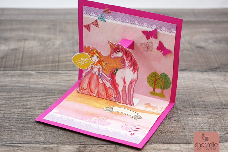Meine Eulen Prinzessinnen Glitzer Kitsch Mädchen Popup-Karte (Ein Bastelabend mit Stampin' Up und Co.)