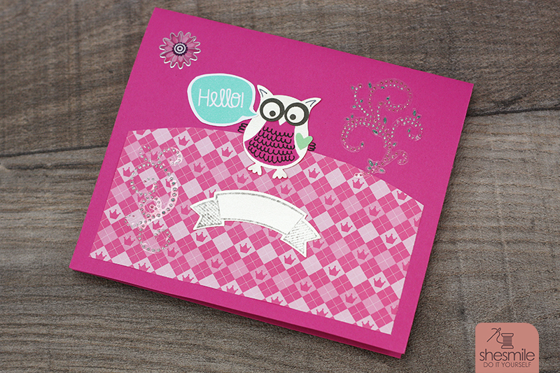 Meine Eulen Prinzessinnen Glitzer Kitsch Mädchen Popup-Karte (Ein Bastelabend mit Stampin' Up und Co.)