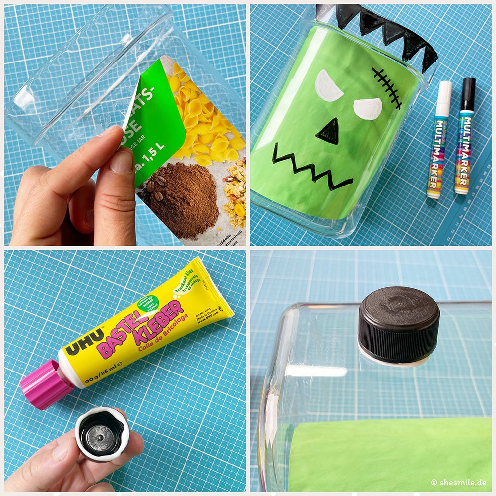 weintrauben monster glas frankenstein shesmile diy basteln