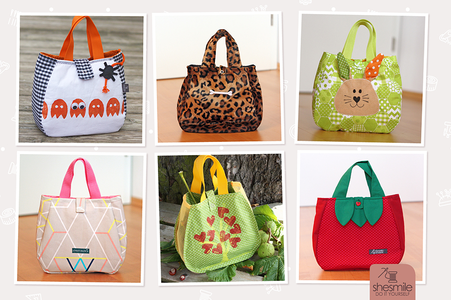 Tasche Little Elli für Kinder und Damen. Für Fasching, Ostern, Karneval, Steinzeit, Herbstsammler oder Halloweensammler. Eine Nähanleitung von shesmile.