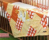 Krabbeldecke Stripes mit Nelefanten-Applikation (Nähanleitung und Applikationsvorlage von shesmile)