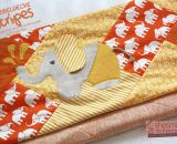Krabbeldecke Stripes mit Nelefanten-Applikation (Nähanleitung und Applikationsvorlage von shesmile)