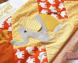 Krabbeldecke Stripes mit Nelefanten-Applikation (Nähanleitung und Applikationsvorlage von shesmile)