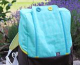 Ein Rucksack MidiKlapPack für mich als neue Mama-Handtasche mit Stoffen in Wunschfarbe von www.stoff.love (Nähanleitung und Schnittmuster von shesmile)