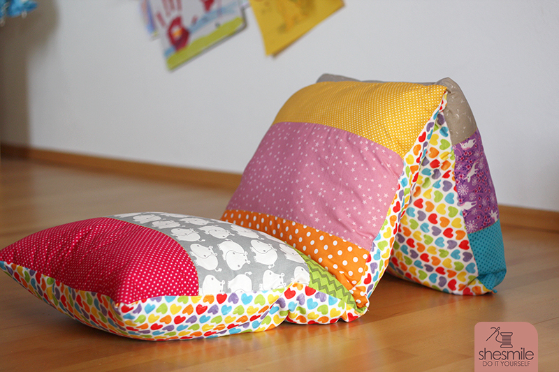 Mama-Tochter-Nähprojekt: Ein Regenbogen-Kissen für die Kuschelecke