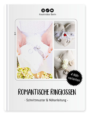Genäht in 10 Minuten! Ein Ringkissen für die Hochzeit des Bruders. Nähanleitung und Schnittmuster von Kreativlabor Berlin für ein romantisches Ringkissen.
