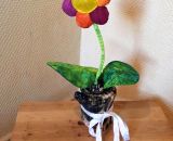 Nähanleitung und Schnittmuster gestaltet als PDF-E-Book von shesmile für Frieda Knopfblume. Die Zimmerpflanzen aus Stoff für das Kinderzimmer, Allergiker, Vielreisende, kranke und alte Menschen, schattige Plätzchen oder Pflanzendummies wie mich!