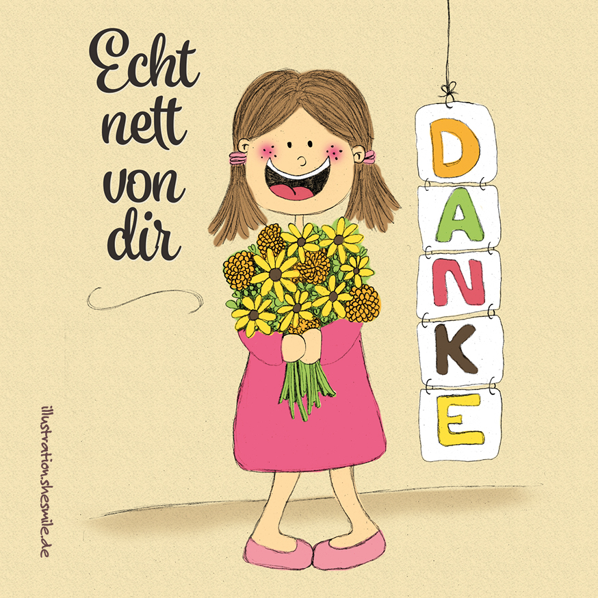 Betty sagt Danke! (Bettys Bunte Welt - Eine Illustration von shesmile)