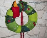 Adventskranz aus Stoff - Klett mal Vier (Eine Nähanleitung samt Schnittmuster von shesmile) Hier genäht von Minamo.