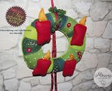 Adventskranz aus Stoff - Klett mal Vier (Eine Nähanleitung samt Schnittmuster von shesmile) Hier genäht von Minamo.