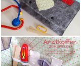 Arztkoffer aus Filz zum Spielen (Nähanleitung & Schnittmuster von shesmile und Jade&Lilou) Ergebnis aus dem Probenähen.