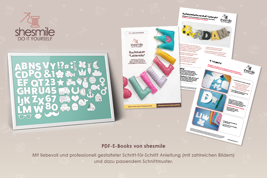 Buchstabenketten Letterello für alle Nichten und Neffen (Eine Nähanleitung mit Schnittmuster von shesmile)