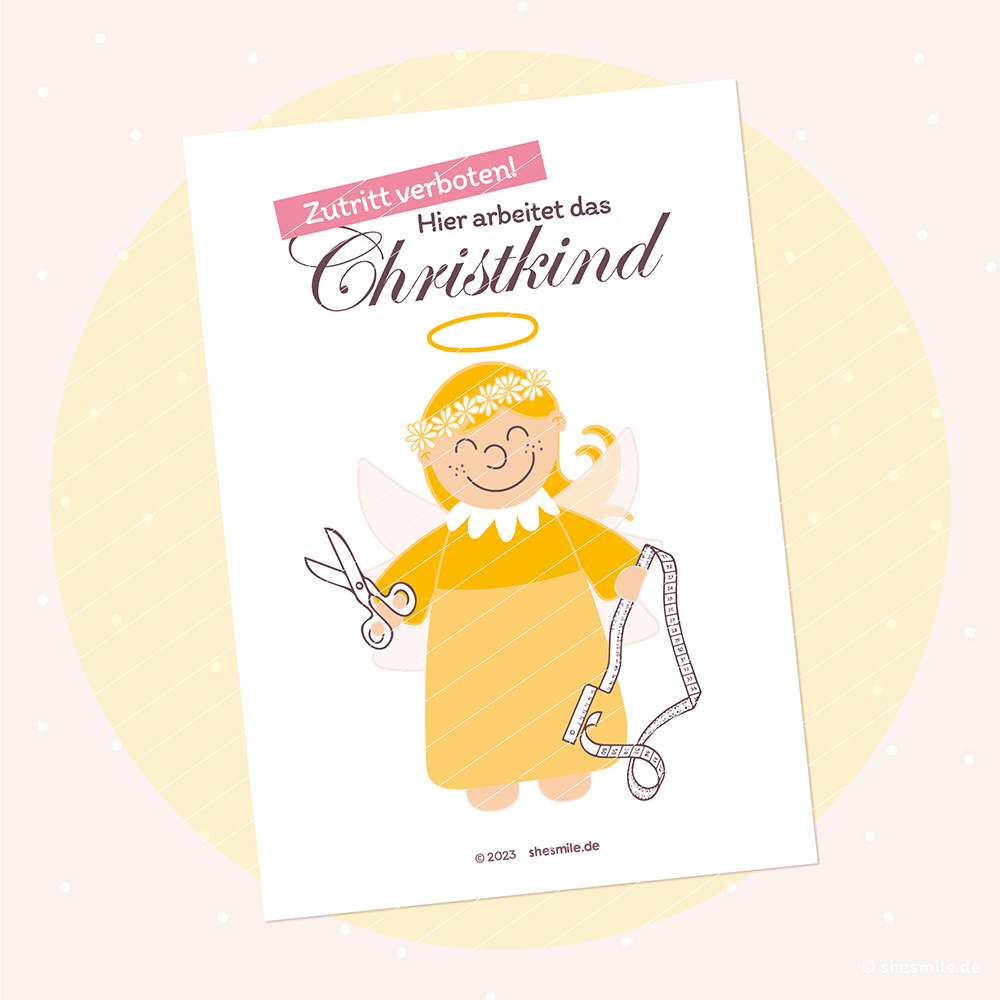 christkind arbeitet shesmile titel q