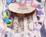 Bastelanleitung und Druckvorlage gestaltet als PDF-E-Book für eine Dekokette aus Papierstreifen zum Ausmalen, Schneiden üben und Basteln für Groß und Klein. Kringeling von shesmile.