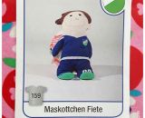 Mein Fußballstar als Maskottchen -Fiete- beim SV Vorwärts Nordhorn auf der Sammelkarte. Genäht nach einer Nähanleitung mit Schnittmuster von shesmile. Genäht von Monique.