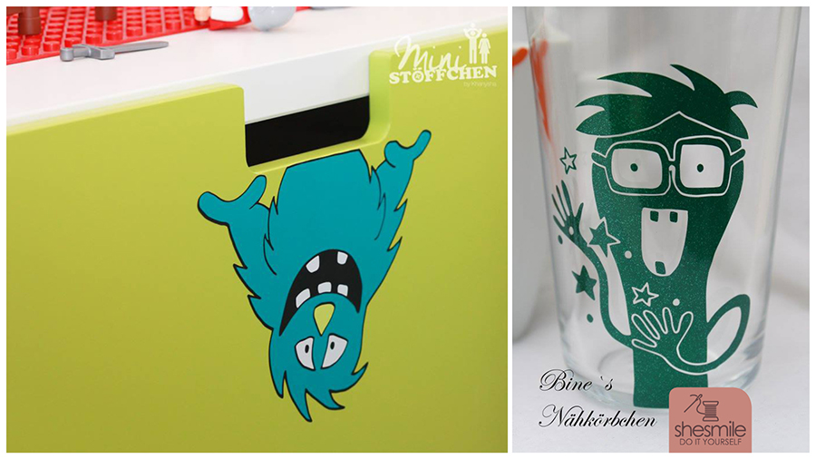 Gru Sala Bim - die 3 Monsterfreunde (Plotterdatei, Illustration und Ausmalbild) Die Kantenhocker passen perfekt auf Lichtschalter, Fensterbretter, Türrahmen oder Schranktüren. Aber auch Kinderkleidung, Taschen und Kissen können damit schnell und einfach verschönert werden.