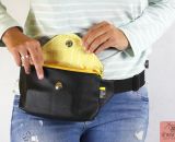 Nähanleitung und Schnittmuster gestaltet als PDF-E-Book für eine Gürteltasche in 2 Größen mit großem Reißverschluss-Fach und Verschlussklappe HipPack von shesmile. Dein Lieblingstäschchen bestückt mit allem was du immer bei dir haben willst. 
