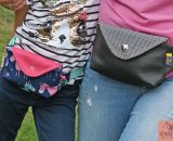 Nähanleitung und Schnittmuster gestaltet als PDF-E-Book für eine Gürteltasche in 2 Größen mit großem Reißverschluss-Fach und Verschlussklappe HipPack von shesmile. Dein Lieblingstäschchen bestückt mit allem was du immer bei dir haben willst. 
