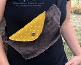 Nähanleitung und Schnittmuster gestaltet als PDF-E-Book für eine Gürteltasche in 2 Größen mit großem Reißverschluss-Fach und Verschlussklappe HipPack von shesmile. Dein Lieblingstäschchen bestückt mit allem was du immer bei dir haben willst. 