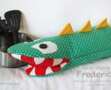 Handschuh Frederick (Eine Nähanleitung mit Schnittmuster von shesmile) Einheitsgröße. Ideal für Ofen und Grill. Ergebnisse aus dem Designnähen.