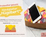 Hügelbert, das Handy-Schräghalte-Kissen. Eine Nähanleitung mit Schnittmuster von shesmile. Abends im Bett noch Serien am Handy schauen? Eingekuschelt in die Decke und die Hände werde nicht mehr kalt? Danke Hügelbert!