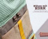 Kulturtasche / Reisekosmetik -Hanging3- (Nähanleitung und Schnittmuster von shesmile). Genäht mit Designelementen aus Kork.