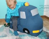 Kipplaster Hüppa (Eine Nähanleitung mit Schnittmuster von shesmile) Hüppa, der Kipplaster aus Stoff zum Hüpfen und Bepacken. Als Adventskalender, Kinderzimmer-Utensilo, Feuerwehr-Auto oder Hüpf-Rutsch-Baustellenfahrzeug. Ergebnisse aus dem Probenähen