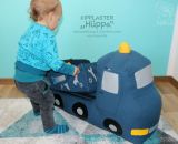 Kipplaster Hüppa (Eine Nähanleitung mit Schnittmuster von shesmile) Hüppa, der Kipplaster aus Stoff zum Hüpfen und Bepacken. Als Adventskalender, Kinderzimmer-Utensilo, Feuerwehr-Auto oder Hüpf-Rutsch-Baustellenfahrzeug. Ergebnisse aus dem Probenähen