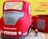 Kipplaster Hüppa (Eine Nähanleitung mit Schnittmuster von shesmile) Hüppa, der Kipplaster aus Stoff zum Hüpfen und Bepacken. Als Adventskalender, Kinderzimmer-Utensilo, Feuerwehr-Auto oder Hüpf-Rutsch-Baustellenfahrzeug. Ergebnisse aus dem Probenähen
