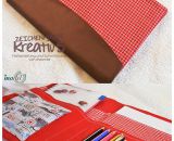 Zeichenmappe Kreativ5 mit viel Platz für Malblöcke, Skizzenbücher, Buntstifte und Zeichenutensilien. Eine Nähanleitung mit Schnittmuster von shesmile.