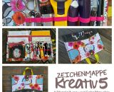 Zeichenmappe Kreativ5 mit viel Platz für Malblöcke, Skizzenbücher, Buntstifte und Zeichenutensilien. Eine Nähanleitung mit Schnittmuster von shesmile.