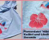 Hibiskus-Blüte, Libelle und Kolibri (Plotterdatei und Illustration von shesmile)