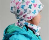 Mütze Mikki, eine einlagig-dünne Sommermütze für Babys und Kinder. Schnell und einfach genäht. Nur 4 Nähte mit dem Zick-Zack-Stich der Haushaltsnähmaschine. Eine Nähanleitung mit Schnittmuster von shesmile. Größe 37 bis 54 cm Kopfumfang (schräg gemes