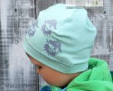 Mütze Mikki, eine einlagig-dünne Sommermütze für Babys und Kinder. Schnell und einfach genäht. Nur 4 Nähte mit dem Zick-Zack-Stich der Haushaltsnähmaschine. Eine Nähanleitung mit Schnittmuster von shesmile. Größe 37 bis 54 cm Kopfumfang (schräg gemes