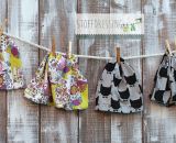 Mütze Mikki, eine einlagig-dünne Sommermütze für Babys und Kinder. Schnell und einfach genäht. Nur 4 Nähte mit dem Zick-Zack-Stich der Haushaltsnähmaschine. Eine Nähanleitung mit Schnittmuster von shesmile. Größe 37 bis 54 cm Kopfumfang (schräg gemes